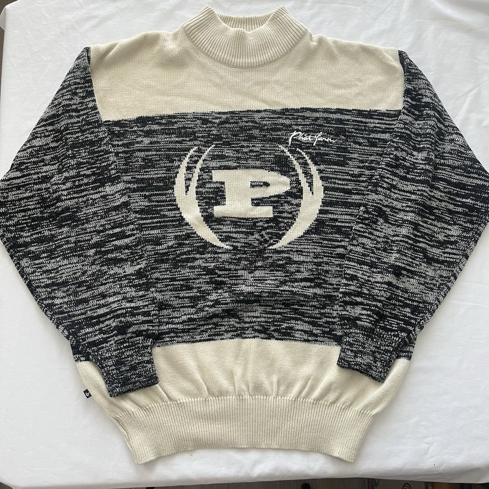 Vintage Phat Farm Sweater Mens XXL Mock Neck Big Logo Long Sleeve Y2K